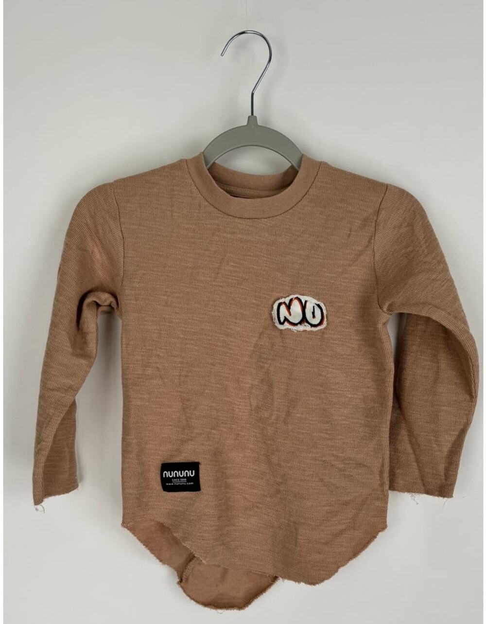 Nununu Extreme Bubbly Shirt Coffee Unisex Baby 18 - 24M Slub Cotton Long Sleeve